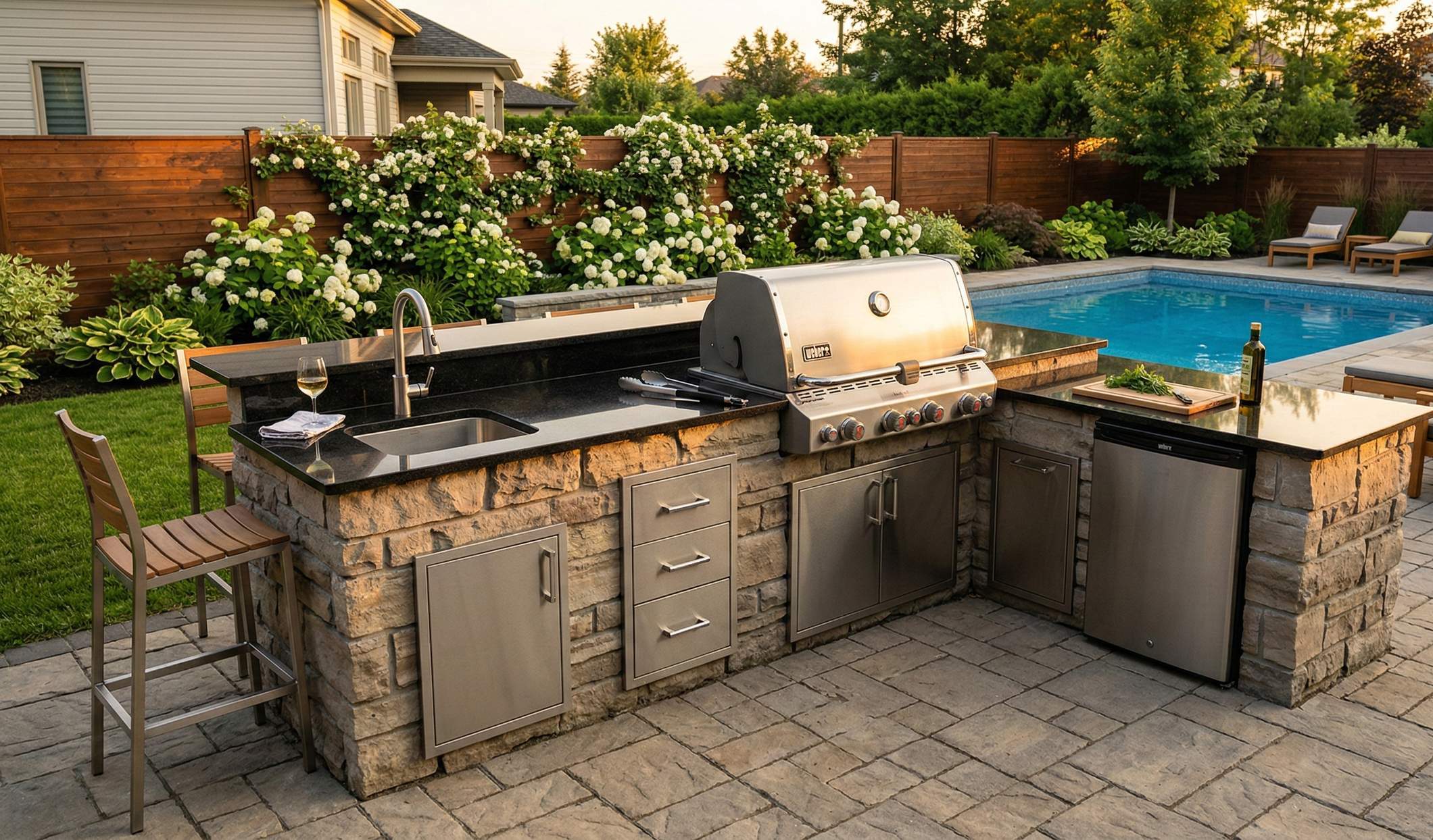 Cuisine extérieure & îlot