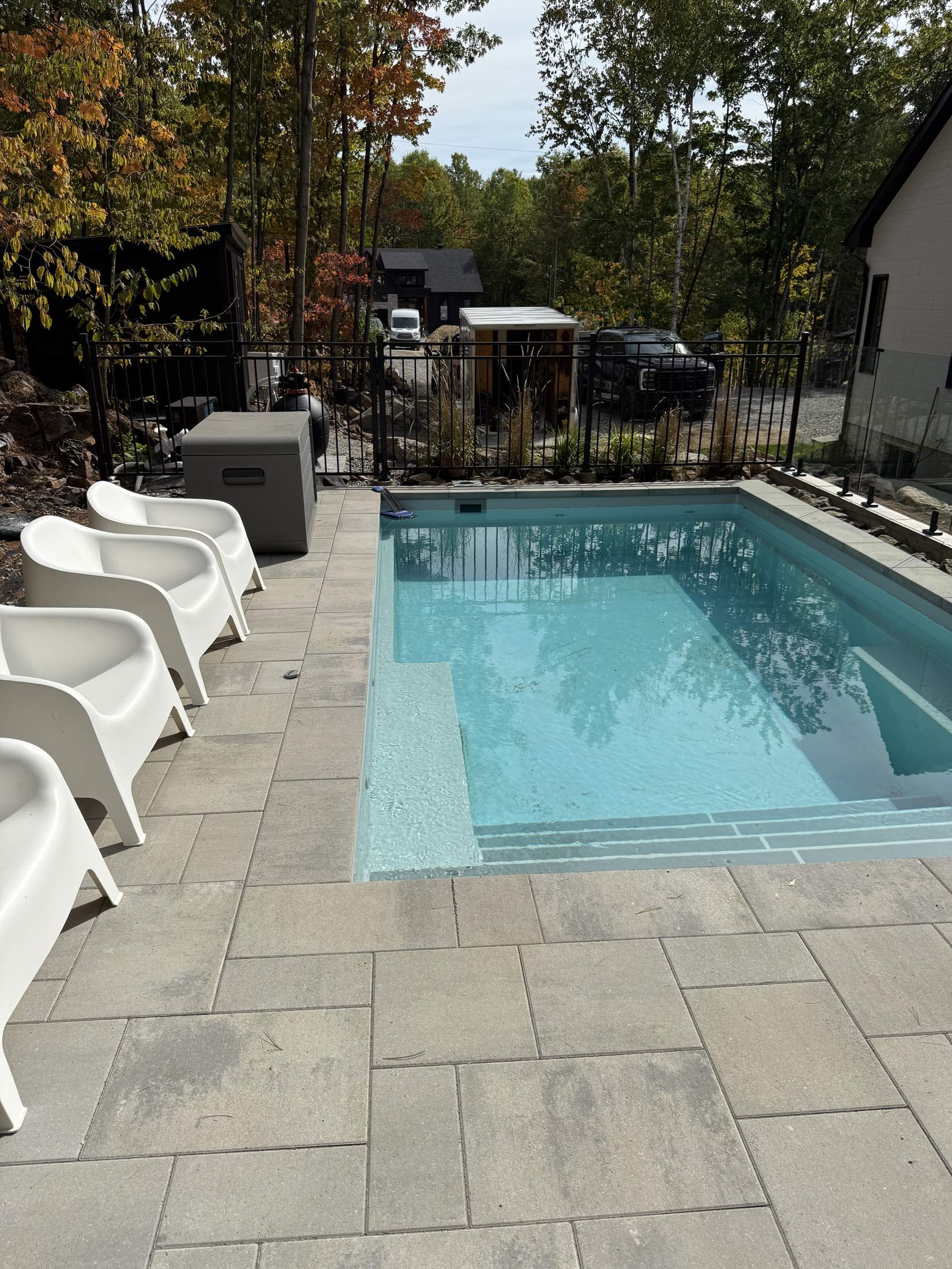 Inground pool with paver patio