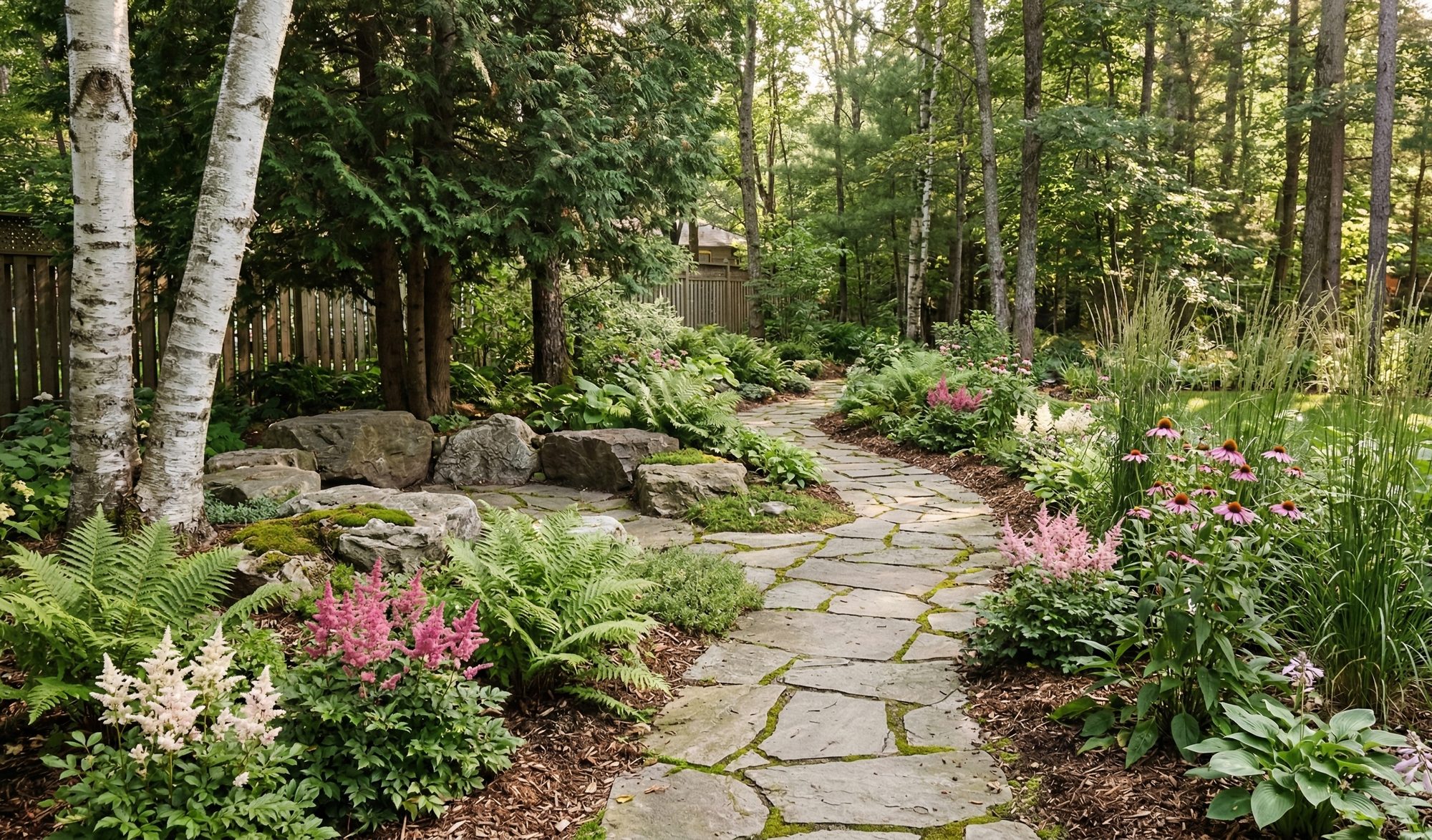 Landscaping with rock garden